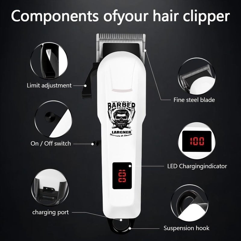 Largner Professional Barber Shaver Set, Hair Clippers for Men, Cordless Beard Trimmer & Electric Razor Shavers for Men, Rechargeable Set Barber Hair Cutting Kit Men's Grooming Kit - Image 5